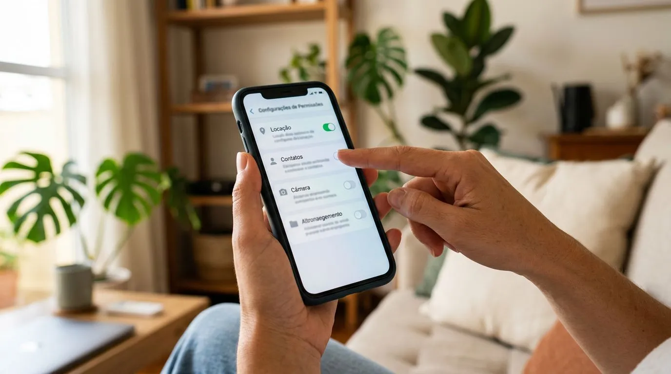Configuração de permissões do app do ChatGPT no celular